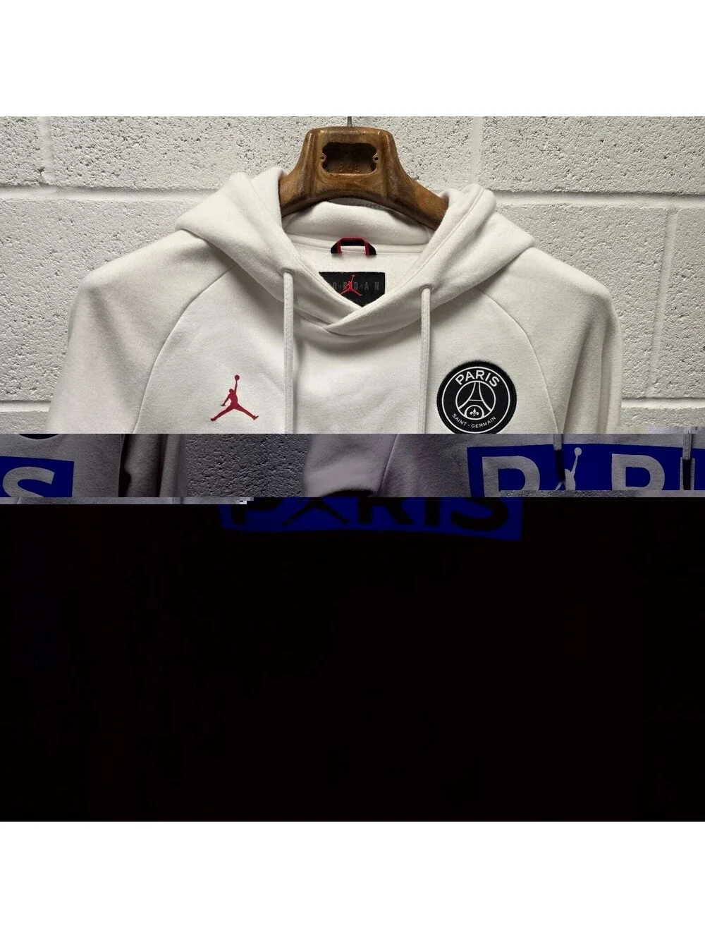 Jordan x Paris Saint-Germain Fleece Pullover Hoodie Paname White M 22x31